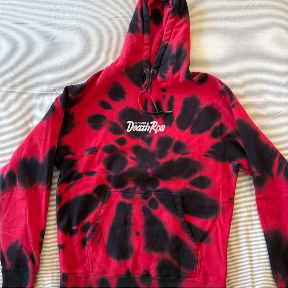 Red and Black Tie-Dye Hoodie